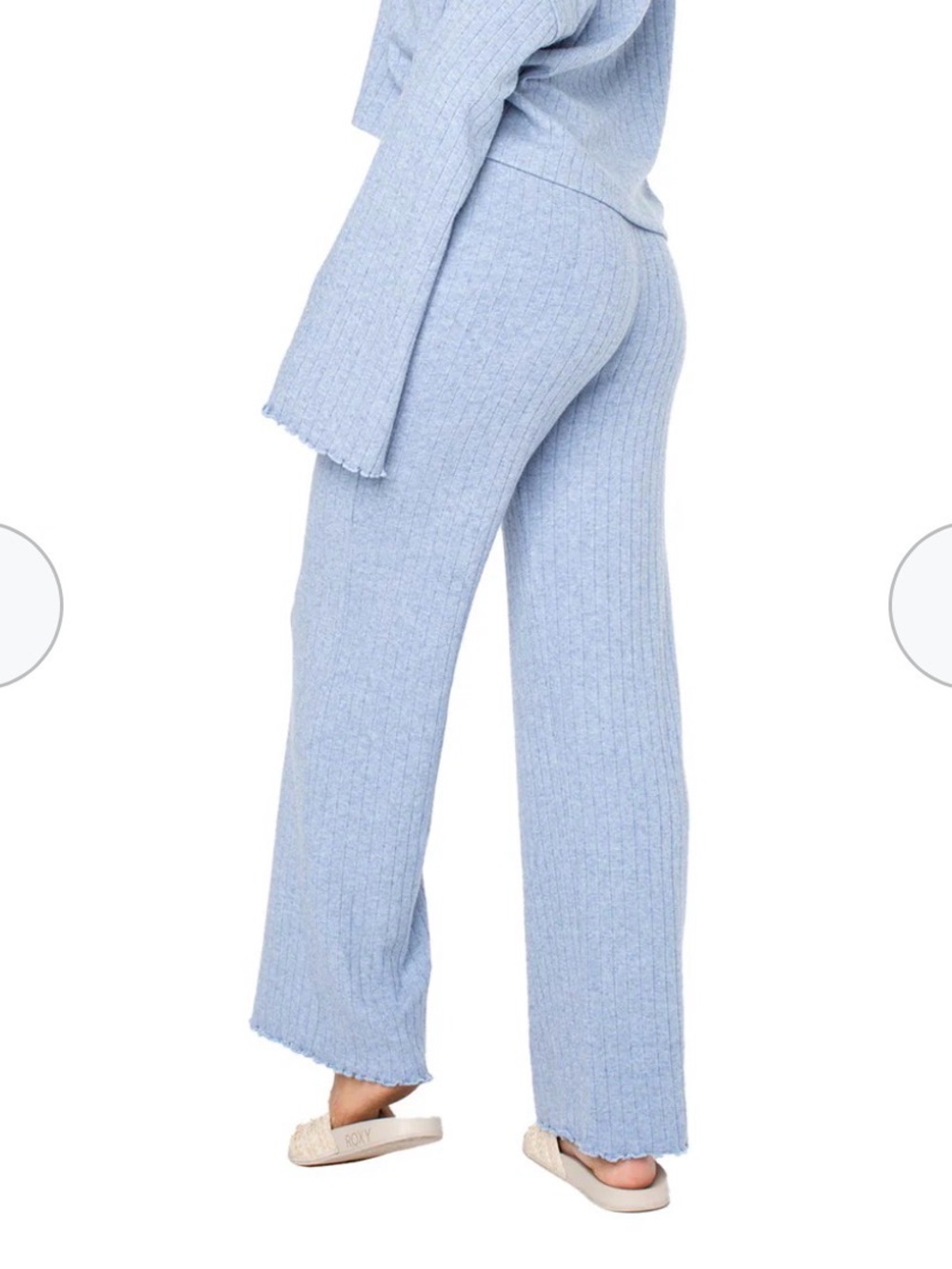Roxy Light Blue Ribbed Two-Piece Lounge Set - Picture 3 of 11